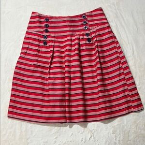 Cooperative Red and Blue A-Line Pleated Skirt